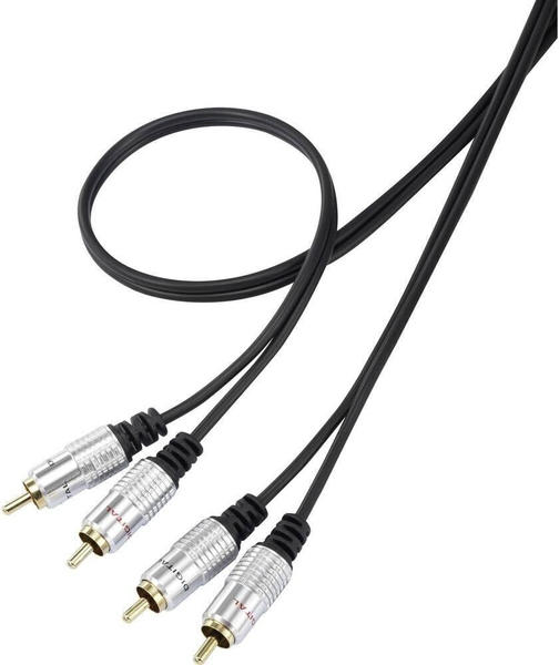 SpeaKa Professional SuperSoft Cinch-Audiokabel (R/L) 1 m (1 m, Cinch), Audio Kabel