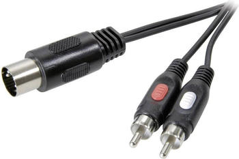 SpeaKa Professional Cinch/DIN-Anschluss Adapterkabel 2xCinch-Stecker Diodenstecker 5pol (DIN) 1.5 m (1.50 m, Cinch), Audio Kabel