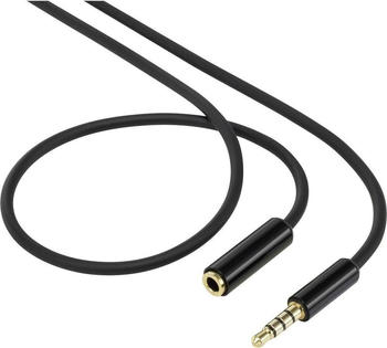 SpeaKa Professional 4polig AUX-Verlängerungskabel SuperSoft 1 m (1 m, 3.5mm Klinke (AUX)), Audio Kabel