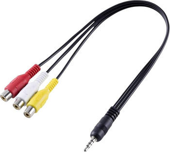 SpeaKa Professional 3.5 mm Klinkenstecker auf 3x Cinch-Buchse Adapterkabel (Audio Splitter), Audio Adapter, Schwarz