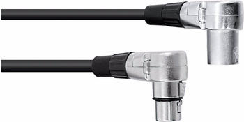 Omnitronic XLR Kabel 3pol 3m 90° sw (3 m), Audio Kabel