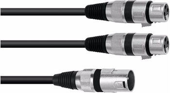 Omnitronic Adapterkabel XLR(M)/2xXLR(F) 1,5m sw (1.50 m), Audio Kabel