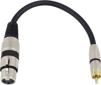 Omnitronic Adapterkabel XLR(F)/Cinch(M) 0,2m sw (0.15 m), Audio Kabel