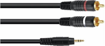 Omnitronic Adapterkabel 3,5 Klinke/2xCinch 1,5m sw, Audio Kabel