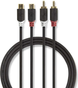 Nedis Stereo-Audiokabel 2 x R AC männlich - 2 x RCA weiblich (2 m), Audio Kabel