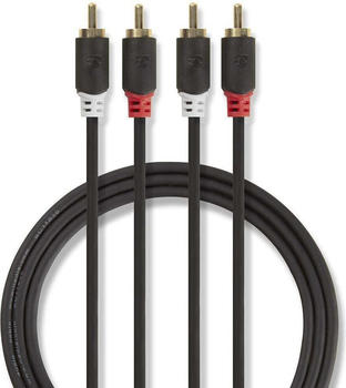 Nedis Stereo Audiokabel 2 x R AC Stecker - 2 x Cinchstecker (3 m), Audio Kabel