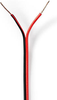 Nedis Lautsprecherkabel - 2x 0.50 mm² - CCA - 100 m - rund - Eingewickelt - PVC - Schwarz/Rot (100 m, 1 mm²), Lautsprecherkabel, Rot, Schwarz
