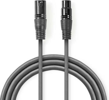 Nedis Balanced Audio-Kabel XLR 3-Pin Stecker XLR 3-Pin Buchse Vernickelt 0.50 m rund PVC, Audio Kabel