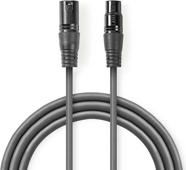 Nedis Balanced Audio-Kabel XLR 3-Pin Stecker XLR 3-Pin Buchse Vernickelt 15.0 m rund PVC Dunkelgrau, Audio Kabel