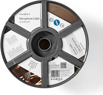 Nedis Mikrofonkabel 2x 0.35 mm² Kupfer 100.0 m rund PVC Schwarz - Verlängerungs, Kopfhörer, Schwarz
