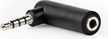 Nedis AGB22980BK Stereo-Audio-Adapter mit 3,5-mm-Stecker, 3,5-mm-Stecker, 90-Grad-Winkel, 4-polig, S, Video Converter