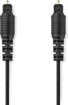 Nedis Optisches Audiokabel Toslink Stecker Toslink Stecker 3.00 m Rund PVC Schwarz Lab (3 m, Optisch), Audio Kabel