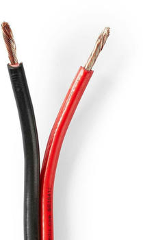 Nedis Lautsprecherkabel 2X 2.50 mm² CCA 25.0 m rund PVC Red / Schwarz Eingewickelt (25 m, 2.50 mm²), Lautsprecherkabel, Mehrfarbig