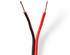 Nedis Lautsprecherkabel 2X 0.75 mm² CCA 100.0 m rund PVC Red / Schwarz Eingewickelt (100 m, 0.75 mm²), Lautsprecherkabel, Rot, Schwarz