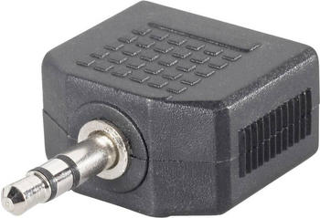 SpeaKa Professional Klinke Adapter Klinkenstecker 3.5 mm 2xKlinkenbuchse 3.5 mm Stereo (Audio Splitter), Audio Adapter, Schwarz