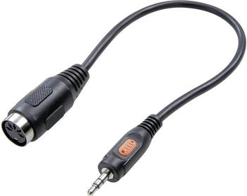 SpeaKa Professional DIN-Anschluss/Klinke Adapter Diodenbuchse 5pol (DIN) Klinkenstecker 3.5 mm (Klinkenadapter), Audio Adapter, Schwarz