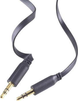 SpeaKa Professional SuperFlat 3.5 mm Klinke Anschlusskabel 0.5 m (0.50 m, 2.5mm), Audio Kabel