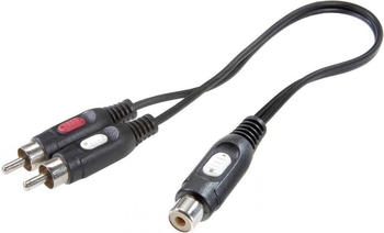 SpeaKa Professional Cinch Adapter Cinch-Buchse Cinch-Stecker, Cinch-Stecker (Audio Splitter), Audio Adapter, Schwarz