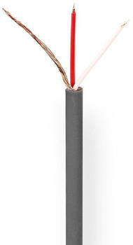Nedis Mikrofonkabel 2X 0.12 mm&sup2; Kupfer 100.0 m rund PVC Dunkelgrau Rolle (100 m), Audio Kabel