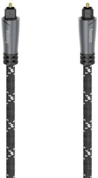 Hama Audio-Lichtleiter-Kabel ODT-Stecker (Toslink) 1,5 m Metall Stecker robuster Kabelmantel mit Aramidfaser zur Übertragung digitaler Audiosignale