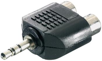SpeaKa Professional Klinke / Cinch Audio Y-Adapter [1x Klinkenstecker 3.5 mm (Audio Splitter), Audio Adapter, Schwarz