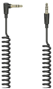 Hama Spiralkabel "Flexi-Slim" 3,5-mm-Klinken-St. 90° - Stecker Stereo 1,5 m Schwarz