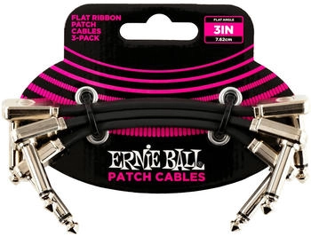 ERNIE BALL EB6220 3" Flat Ribbon Patch Cable 3-Pack 0,075m (P06220)