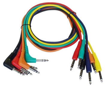 DAP FL15 6 farbige bal. Klinke-Patchkabel gerade > 90° 90 cm (FL1590)