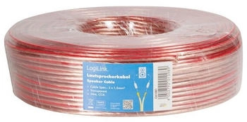 LogiLink Audio-Lautsprecher-Installationskabel 2x 1,5 mm² transparent 50m (CA1081)