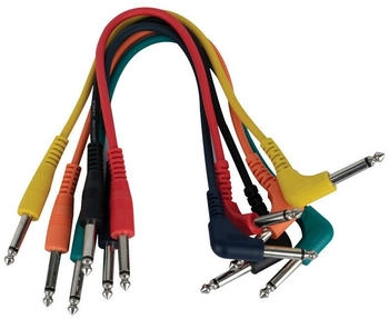 DAP FL14 6 farbige unbal. Klinke-Patchkabel gerade > 90° 30 cm (FL1430)