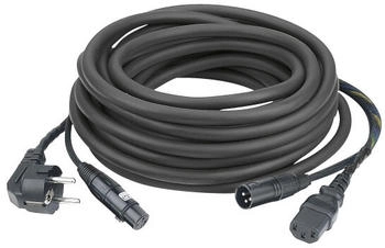 DAP FP-08 AUDIO Power/Signal Kabel Schutzkontaktm zu IEC-F & XLR-F zu XLR-M 10m schwarz (FP0810B)