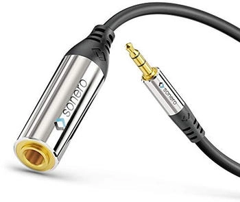 Sonero Premium Kopfh&ouml;rer Adapter 0,20m 3,5mm Klinke Stecker auf 6,3mm Klinke Buchse schwarz (S-ACA005)