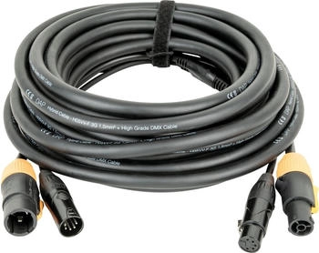 DAP FP23 Hybrid Cable Power Pro True & 5-pin XLR DMX/Power 10m schwarze Ummantelung (FP2310)