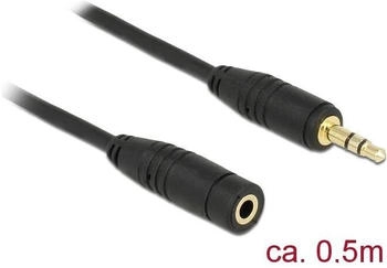 DeLock 83762 0,5m Klinkenverlängerungskabel 3,5mm 3 Pin Stecker auf Buchse schwarz