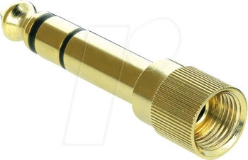 DeLock Adapter 6,35 mm Klinkenstecker zu 3,5 mm Klinkenbuchse 3 Pin Metall verschraubbar (66390)