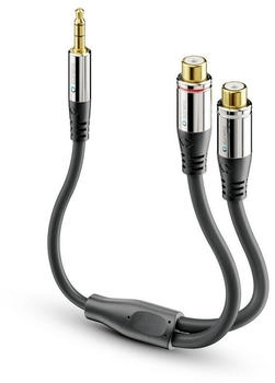 Sonero Premium Audio Adapter 0,20m 3,5mm Klinke Stecker auf 2x Cinch Buchse schwarz (S-ACA003)
