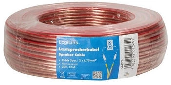 LogiLink Audio-Lautsprecher-Installationskabel 2x 0,75 mm² transparent 25 m (CA1076)