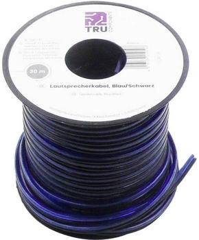 TRU Components Lautsprecherkabel (30 m 0.80 mm²) Lautsprecherkabel Blau Schwarz