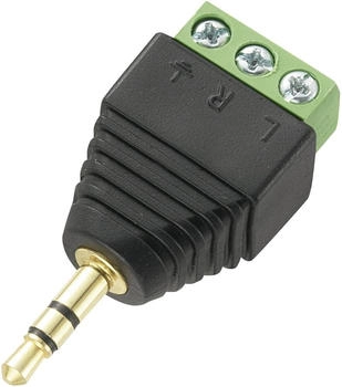 TRU Components Klinken-Steckverbinder 3.5mm Stecker gerade Polzahl: 3 Stereo Schwarz 1St.