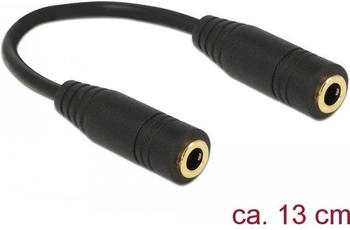DeLock 65896 Adapter Audio Klinke 3,5 mm 4 Pin Buchse > Buchse 13 cm
