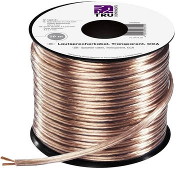 TRU Components Lautsprecherkabel (20 m 2.50 mm²) Lautsprecherkabel Transparent