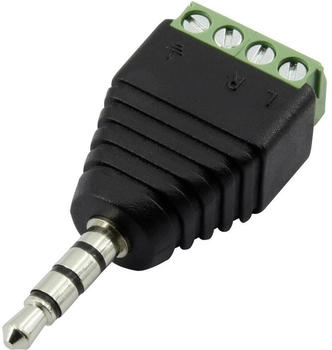 TRU Components 1386615 Klinkenstecker 3,5mm - Anzahl der geraden Pole (num) 4X Stereo schwarz