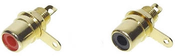 TRU Components 1601055 Cinch-Steckverbinder Buchse Einbau Polzahl: 2 Mono Rot Schwarz 2 St.