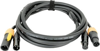 DAP FP22 Hybridkabel - Power Pro True & 3-poliger XLR - DMX / Stromversorgung 3 m - schwarzer (FP223)