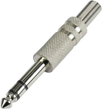 TRU Components 595203 Klinken-Steckverbinder 6.35 mm Stecker gerade Polzahl: 3 Stereo Silber 1 St.