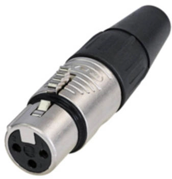 REAN XLR-Steckverbinder Buchse 3-polig gerade, vernickeltes Gehäuse (RC3F)