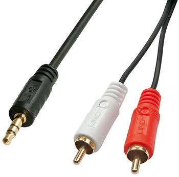 Lindy 35683 Premium Audio-Adapterkabel 2x RCA (Cinch) Stecker an 3,5mm Klinkenstecke