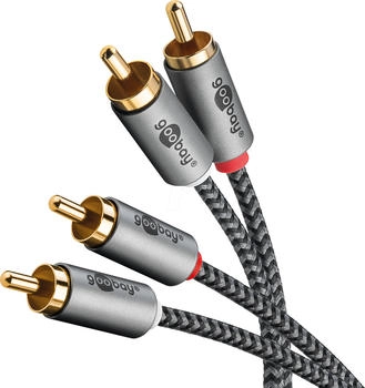 Goobay Stereo-Cinchkabel 1 m 2x Cinch-Stecker 2x Cinch-Stecker (Audio links/rechts). 1 m (65292)