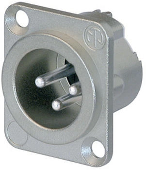 Neutrik NC3MD-LX XLR-Steckverbinder Flanschstecker Kontakte gerade Polzahl: 3 Silber 1 St.