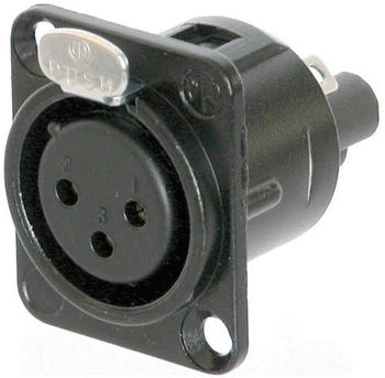 Neutrik NC3FD-S-1-B XLR-Steckverbinder Flanschbuchse Kontakte gerade Polzahl: 3 Schwarz 1 St.